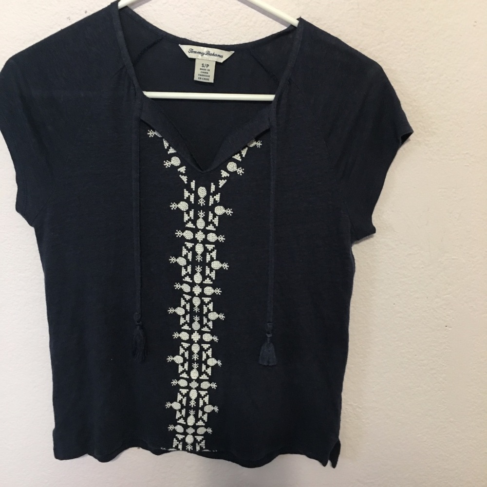 Tommy Bahama  embroidered blue T Sm